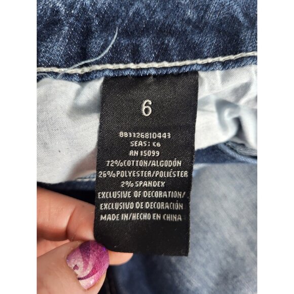 (2) Rockin Denim Jeans Womens (6) Bootcut Stretch Cowgirl Wing Embroidery Bling - Picture 5 of 15